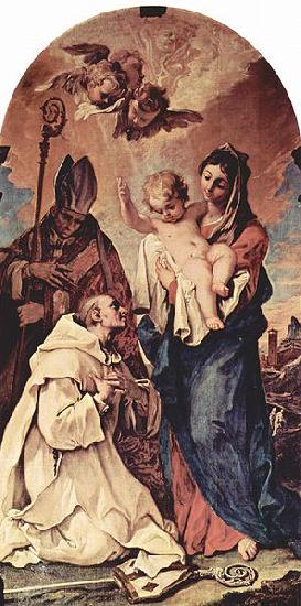 Sebastiano Ricci Erscheinung der Madonna vor dem Hl. Bruno von Koln und den Hl Norge oil painting art